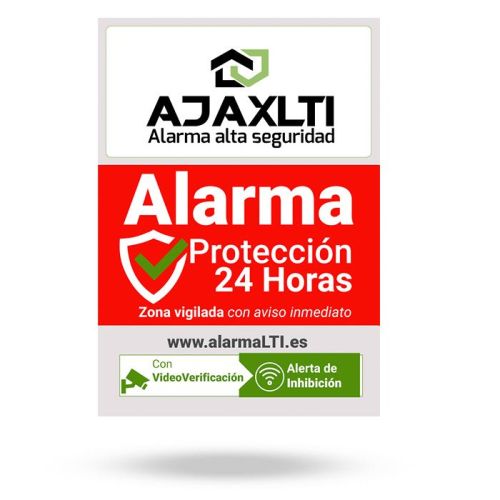 Cartel disuasorio de Alarma Ajax en vinilo